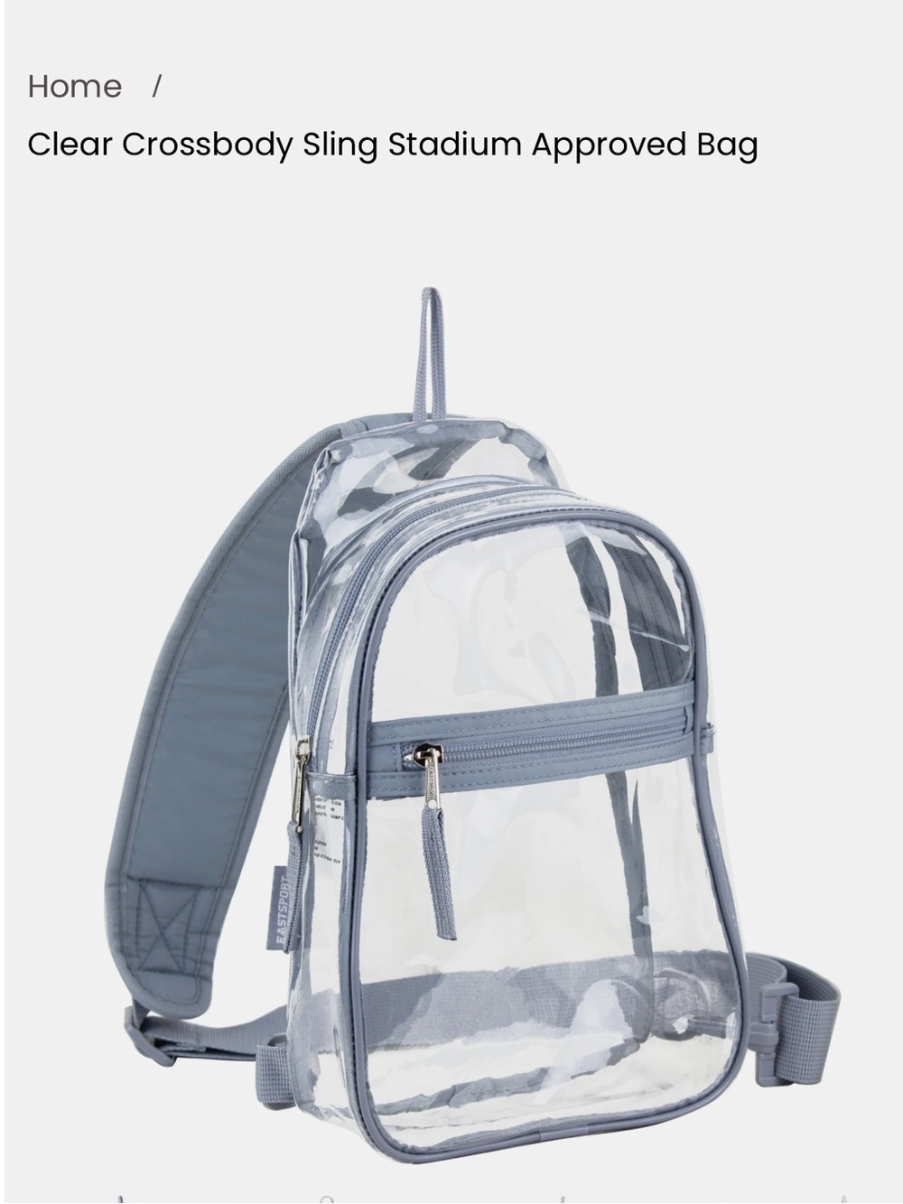 Clear Light Gray Crossbody Sling Bag - Minimal Transparent Design